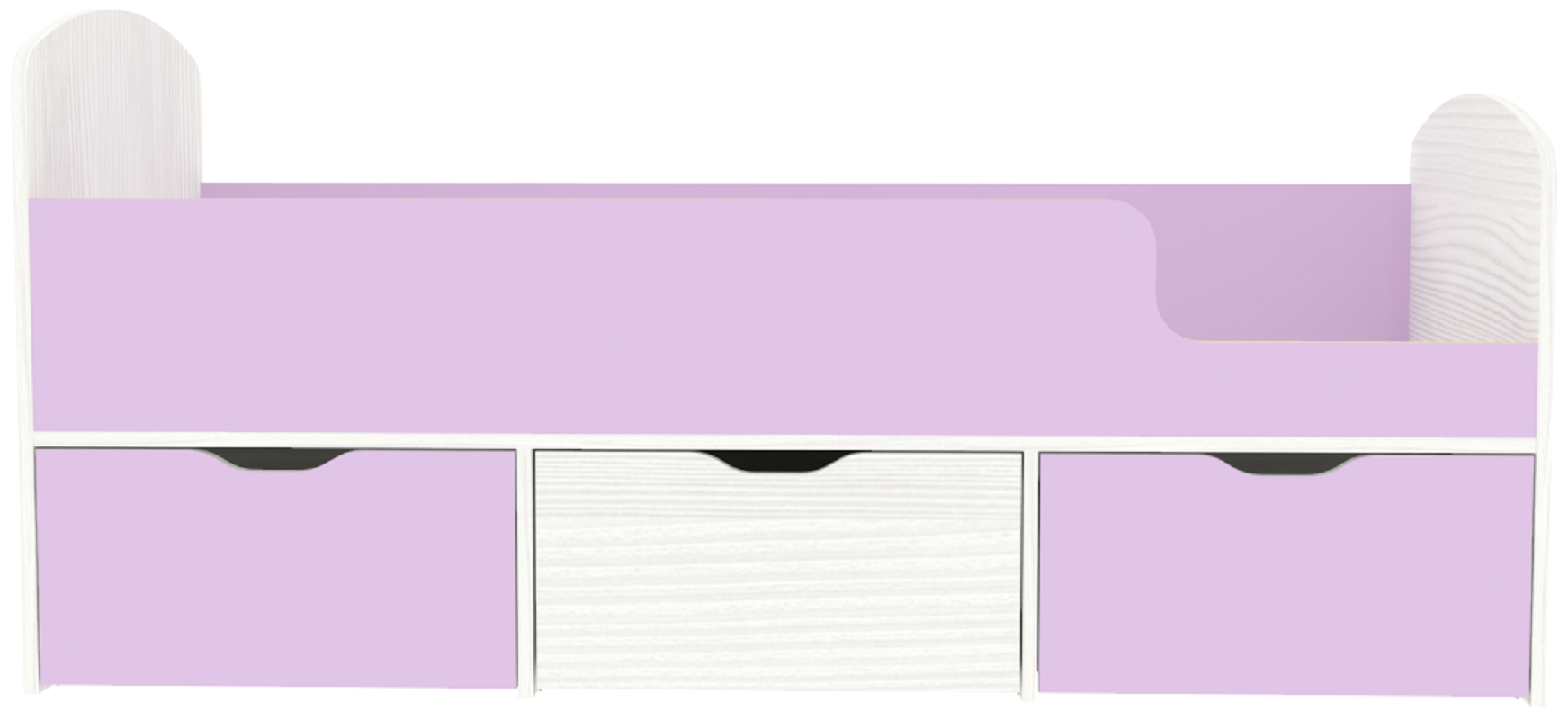 Изображение товара Кровать Кариви Малыш мини 163x63x73 см цвет ирис/белое дерево