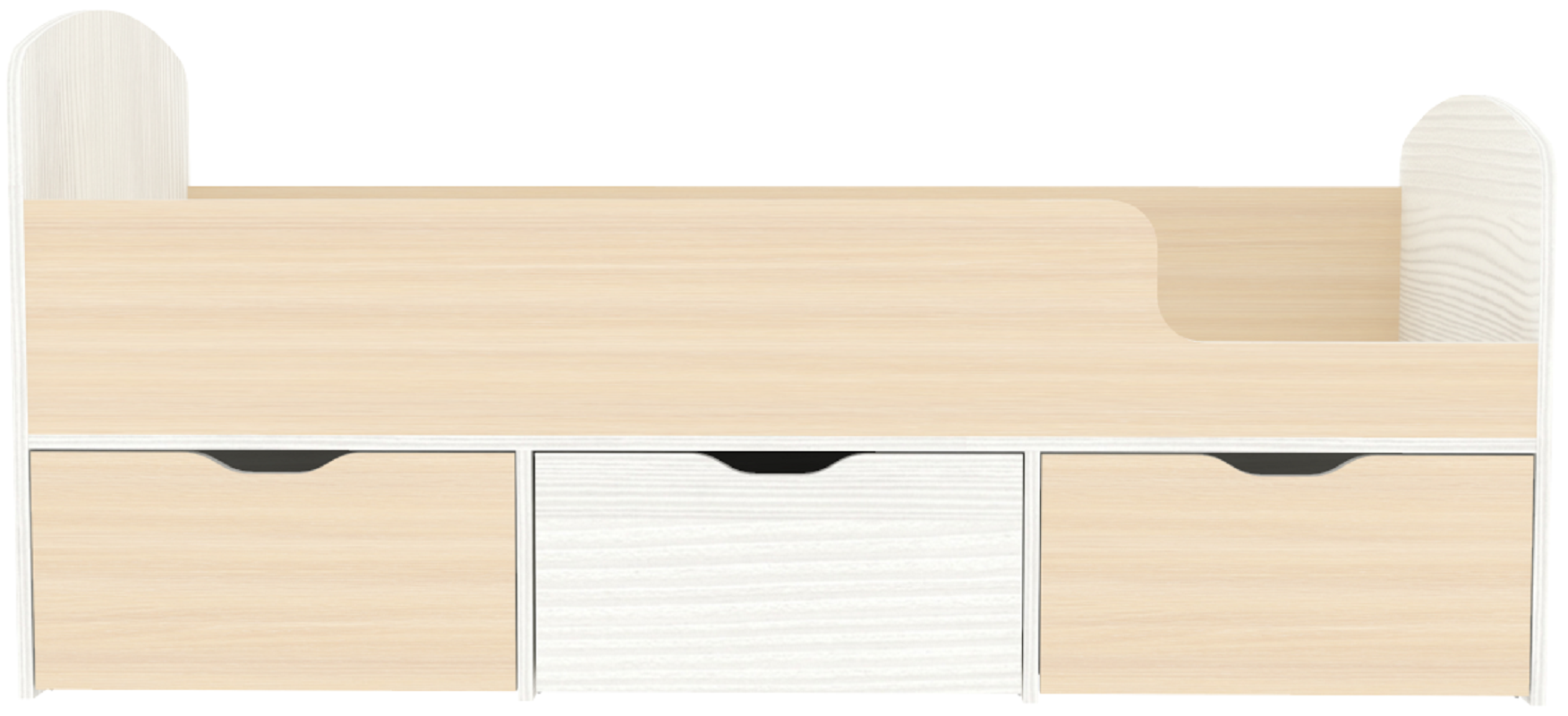 Изображение товара Детская кровать Кариви Малыш Мини 163x70 см белый бежевый дуб Россия