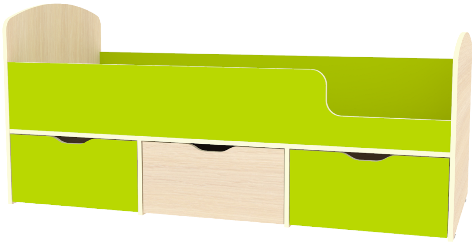 Изображение товара Кровать Кариви Малыш Мини 163.2x63x73.2 см цвет лайм/дуб молочный
