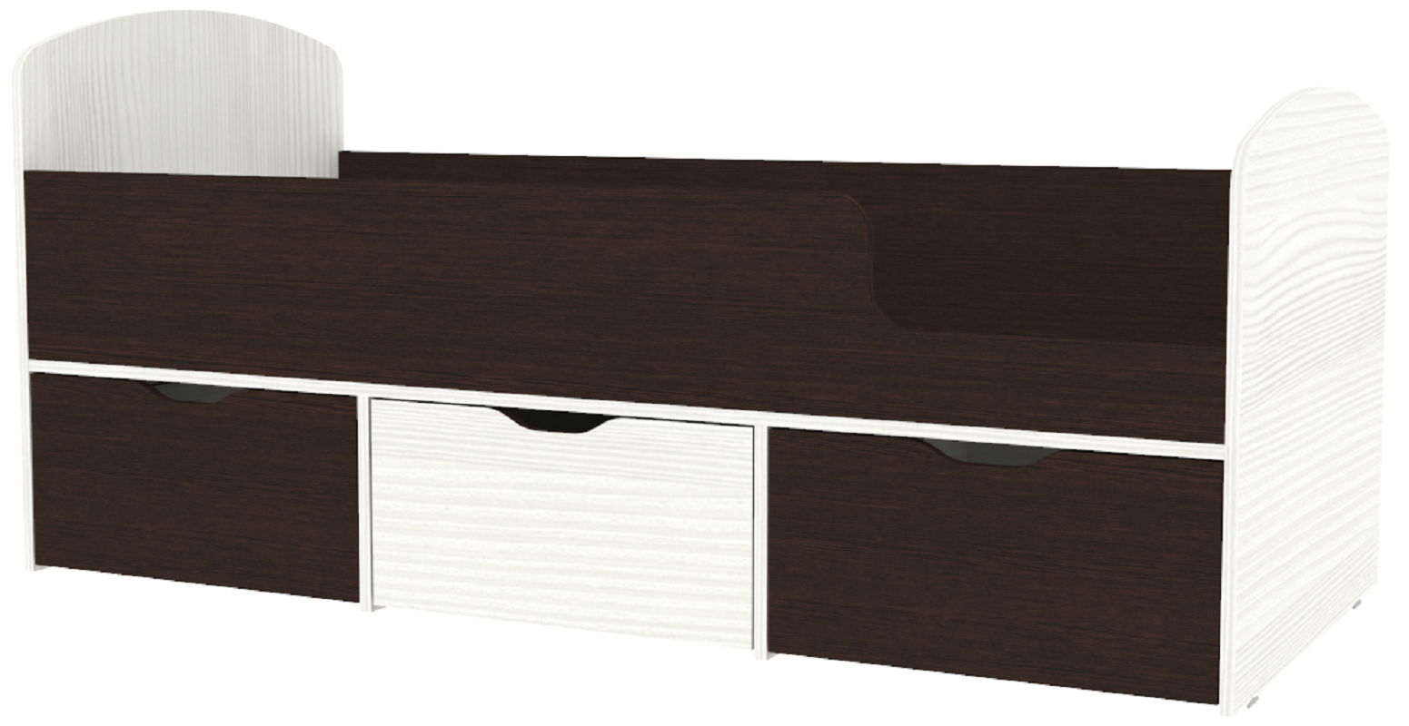 Изображение товара Кровать Кариви Малыш Мини венге/белое дерево 163х63 см