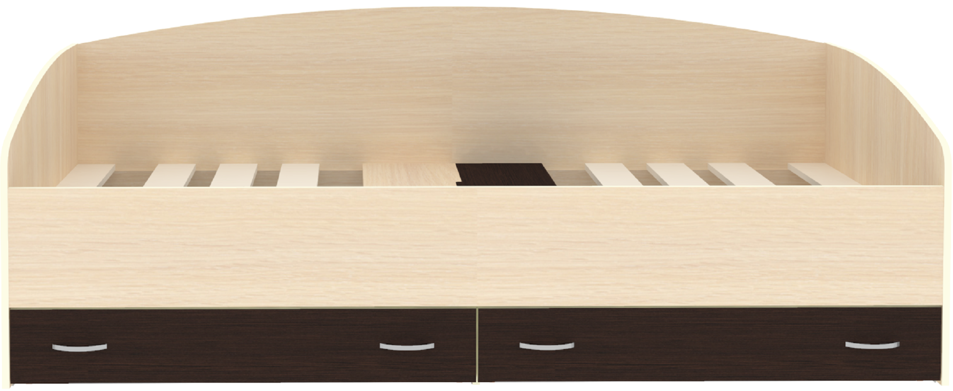 Изображение товара Детская кровать Кариви Кадет с выкатными ящиками 90x200 см Венге дуб молочный