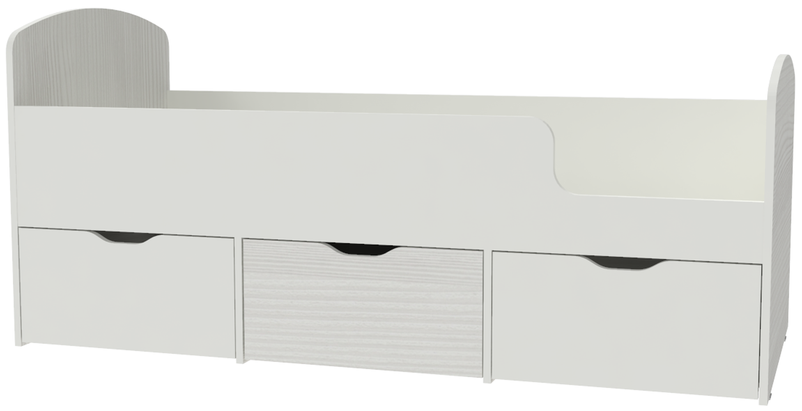 Изображение товара Кровать Кариви Малыш мини 163x63x73 см цвет белый/белое дерево