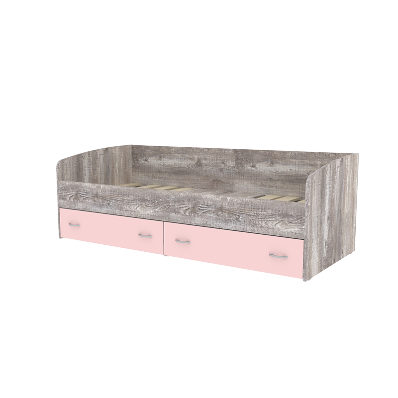 Изображение товара Кровать Кариви Юта нижняя 193x65x83 см цвет розовый/бетон