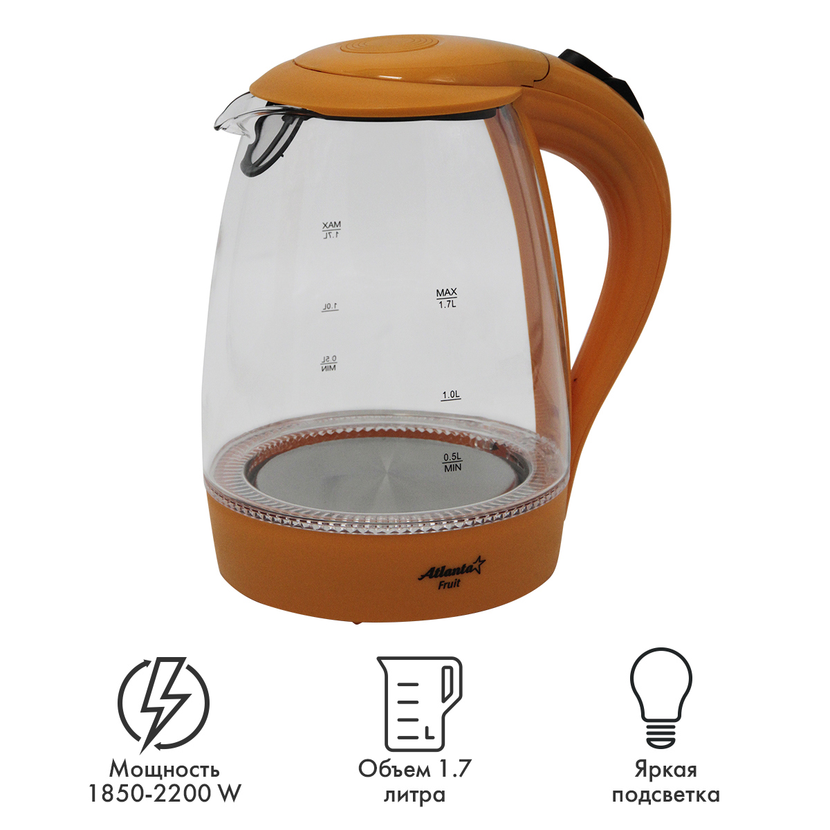 Изображение товара Электрический чайник Atlanta ATH-2461 (orange)