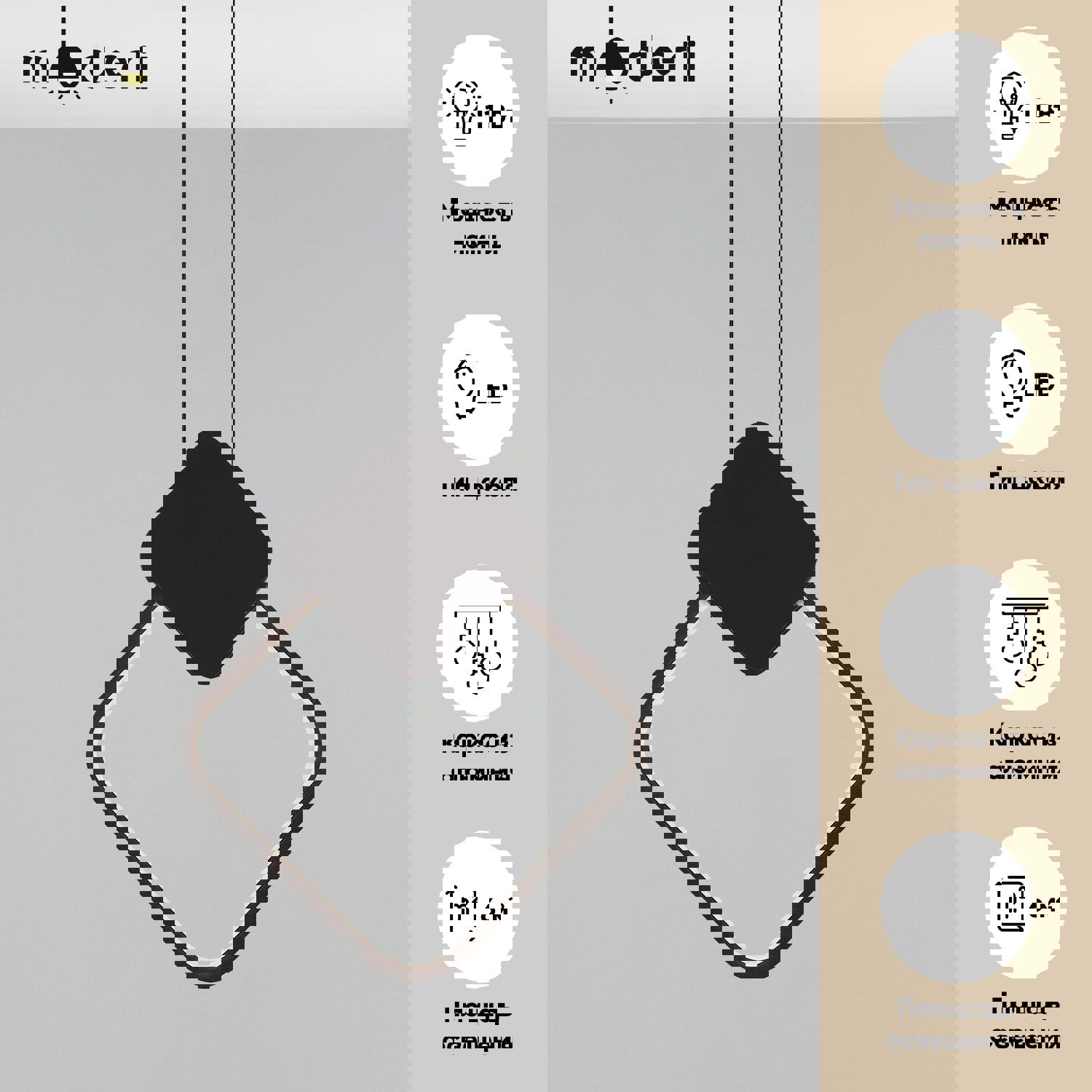 Изображение товара Светильник подвесной светодиодный MODERLI Store V5025-3PL 6 м² нейтральный белый свет цвет черный