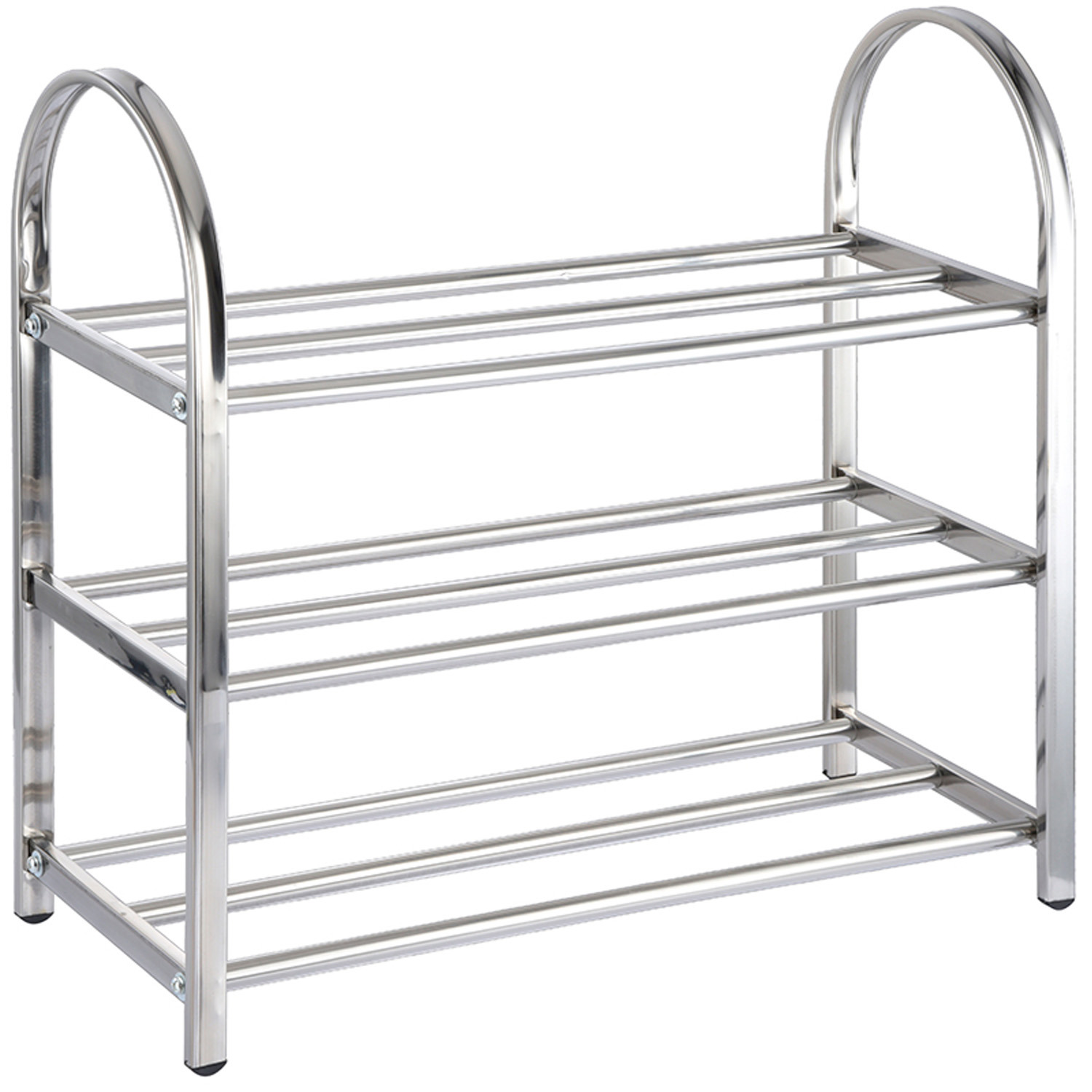 Изображение товара Подставка для обуви Gromell 58x53x23 см 3 полки нержавеющая сталь цвет серебристый