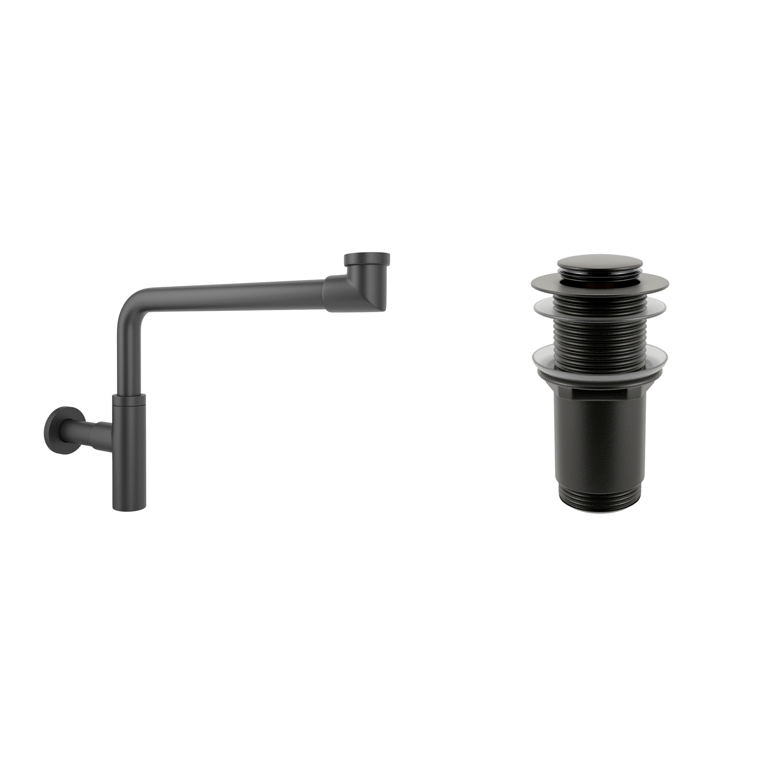 Изображение товара Набор сифон для раковины и донный клапан Wellsee Drainage System 182125002 цвет матовый черный