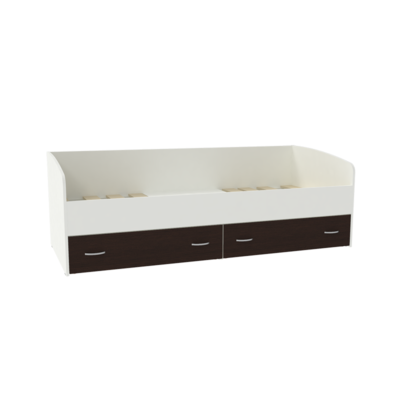 Изображение товара Кровать Кариви Юта нижняя 00179-33-02-00 193x65x83 см цвет белый/венге