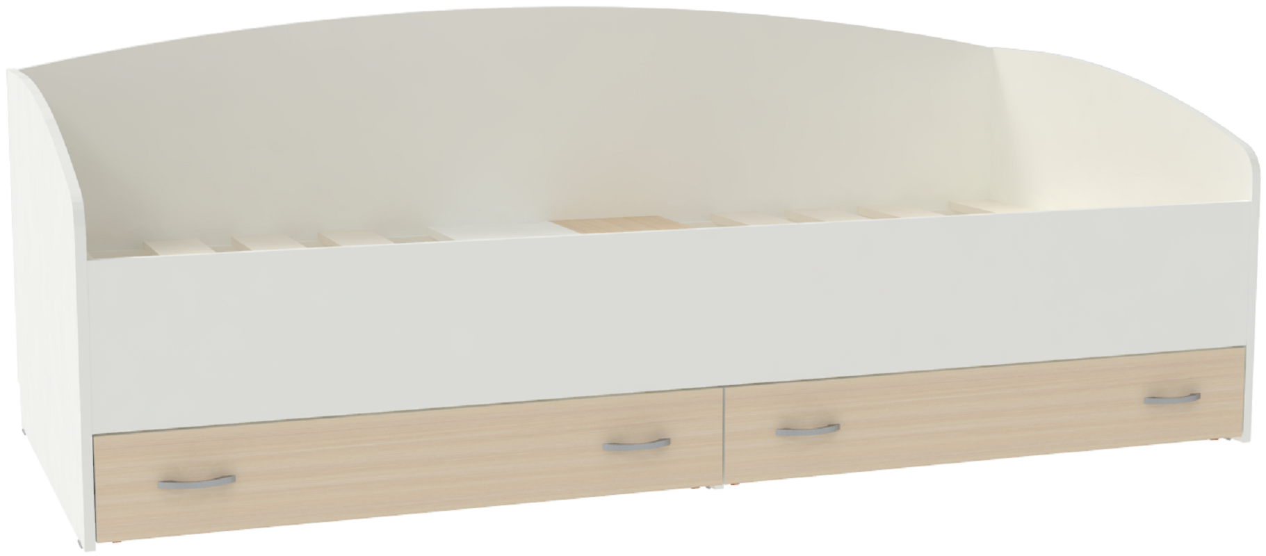 Изображение товара Детская кровать Кариви Кадет с выкатными ящиками 90x200 см белый дуб