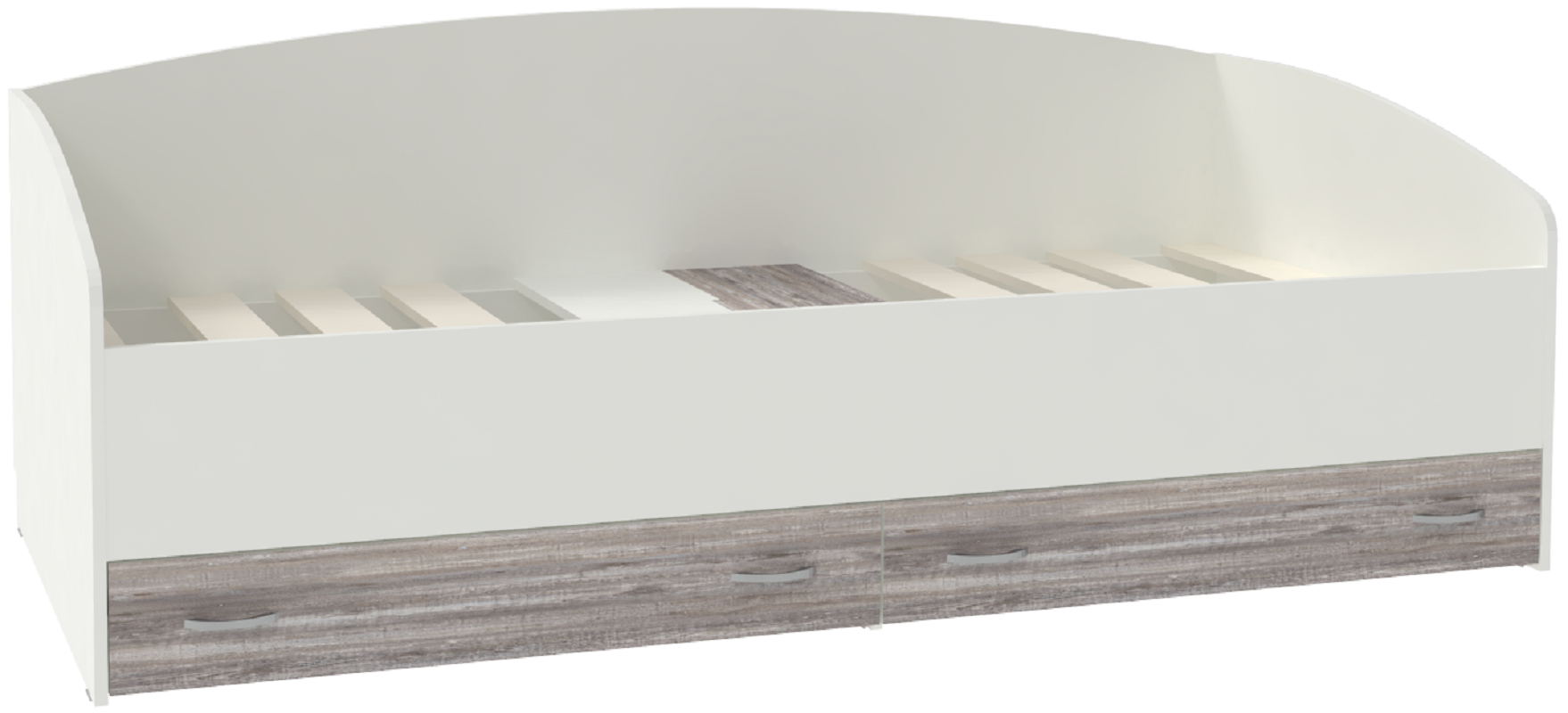 Изображение товара Детская кровать Кариви Кадет с выкатными ящиками 90x200 см белый бетон