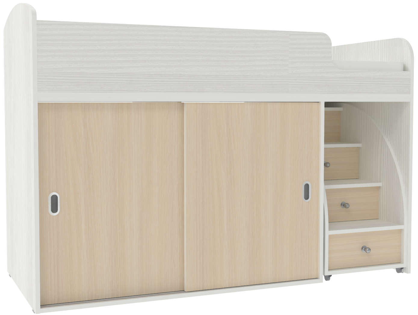 Изображение товара Детская кровать Кариви Малыш купе 70х160 см с шкафом и безопасной конструкцией