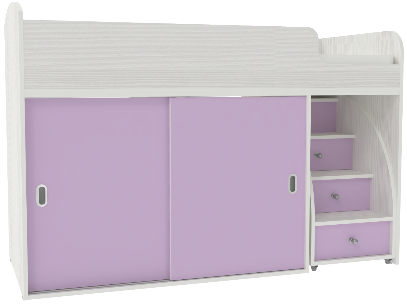 Изображение товара Кровать Кариви Малыш купе 00058-04-25-00 164x110x74 см цвет ирис/белое дерево