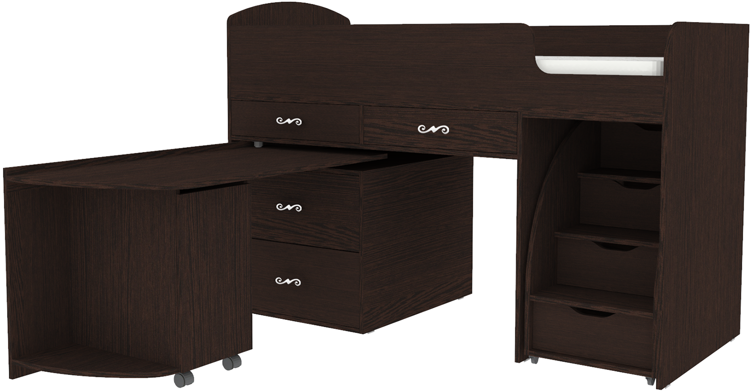 Изображение товара Детская кровать-чердак Кариви Малыш 6 с выдвижным столом безопасная и функциональная