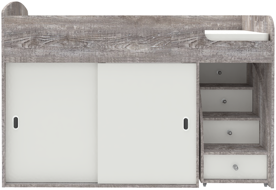 Изображение товара Детская кровать Кариви Малыш Купе 164x110 см белая/бетон Россия