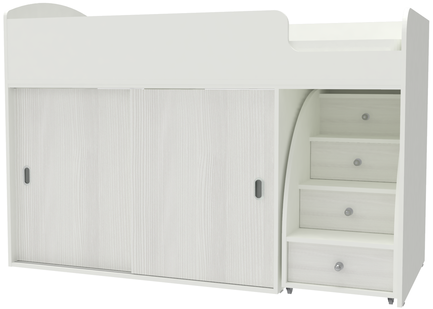 Изображение товара Детская кровать Кариви Малыш Купе 164x110 см белый ЛДСП Россия