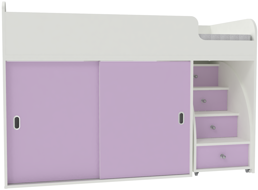 Изображение товара Кровать Кариви Малыш купе 00058-33-25-00 164x110x74 см цвет ирис/белый