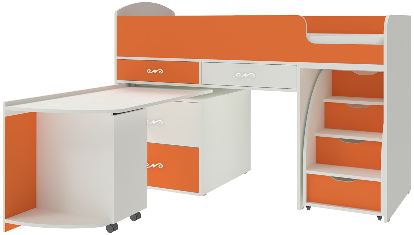 Изображение товара Детская кровать чердак Кариви Малыш 6, безопасная двухъярусная мебель для малышей Изображение товара Детская кровать чердак Кариви Малыш 6, безопасная двухъярусная мебель для малышей