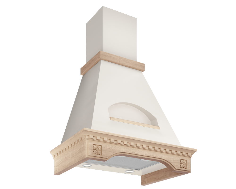 Изображение товара Наклонная вытяжка Elikor Бельведер Флореале 60П-650-П3Д 66 см бежевый металл