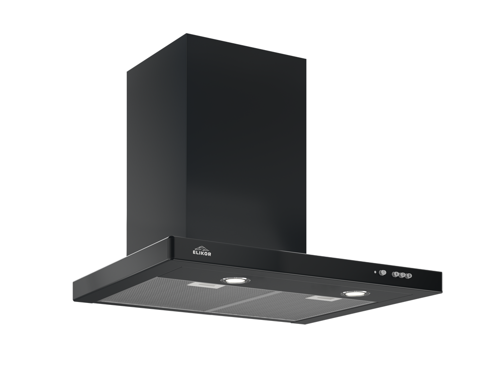 Изображение товара Наклонная вытяжка Elikor Квадра 60П-430-К3Д черная 35 см для кухни