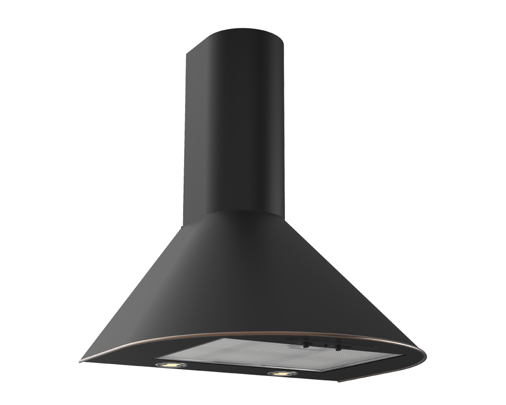 Изображение товара Наклонная вытяжка Elikor Эпсилон 60П-430-П3Л 35 см цвет черный/золотой