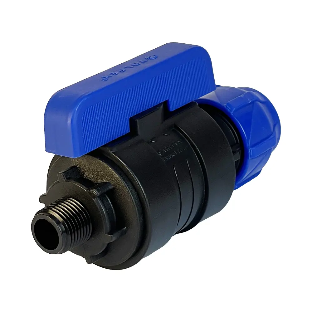 Кран шаровой прямой Valfex DN15 PN16 1/2"x25 НР полипропилен ручка бабочка - 1