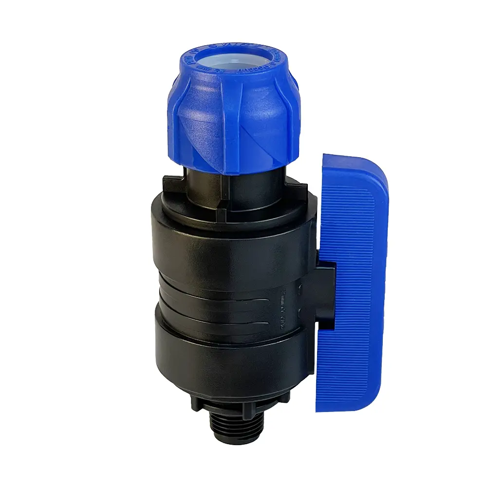 Кран шаровой прямой Valfex DN15 PN16 1/2"x25 НР полипропилен ручка бабочка - 2
