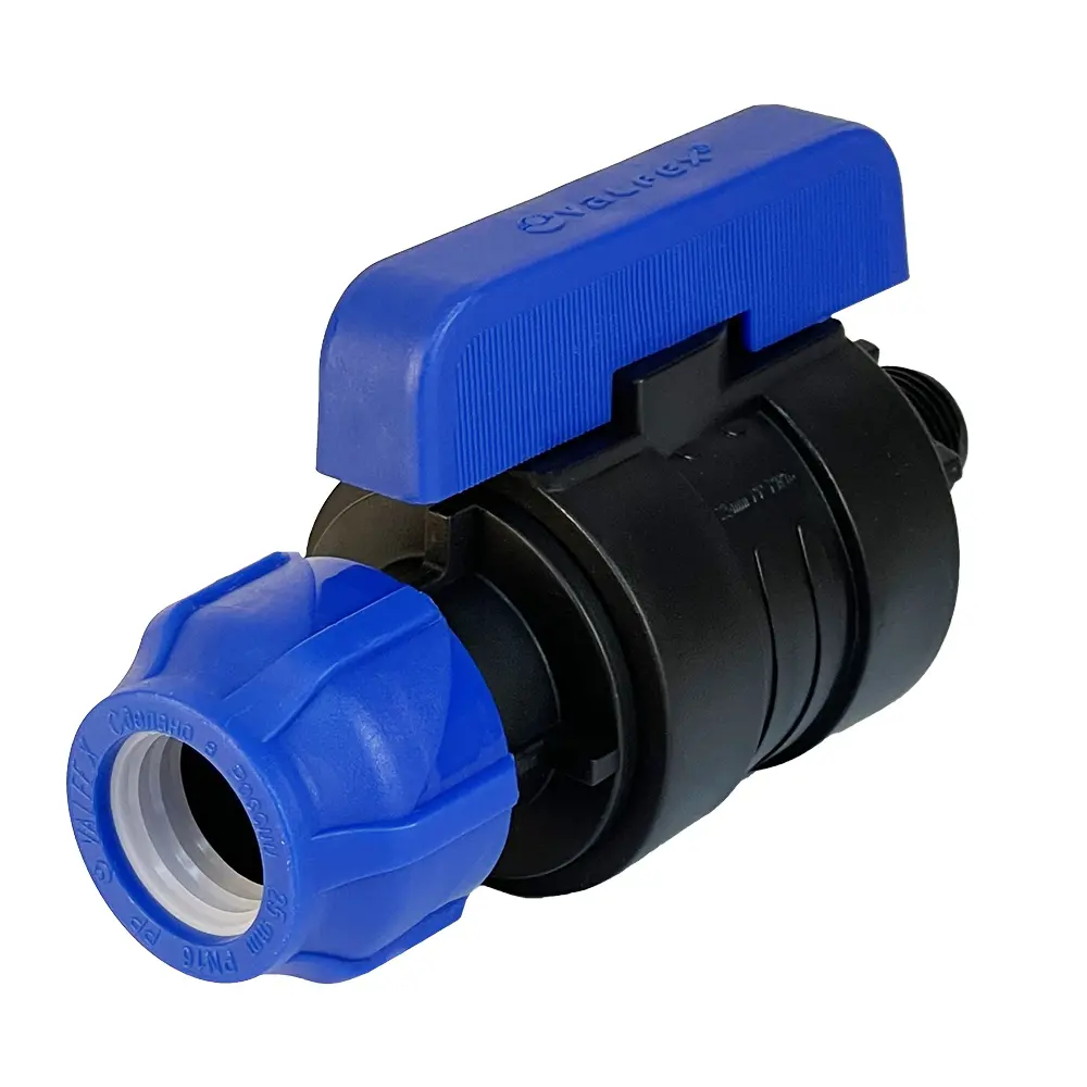 Кран шаровой прямой Valfex DN15 PN16 1/2"x25 НР полипропилен ручка бабочка