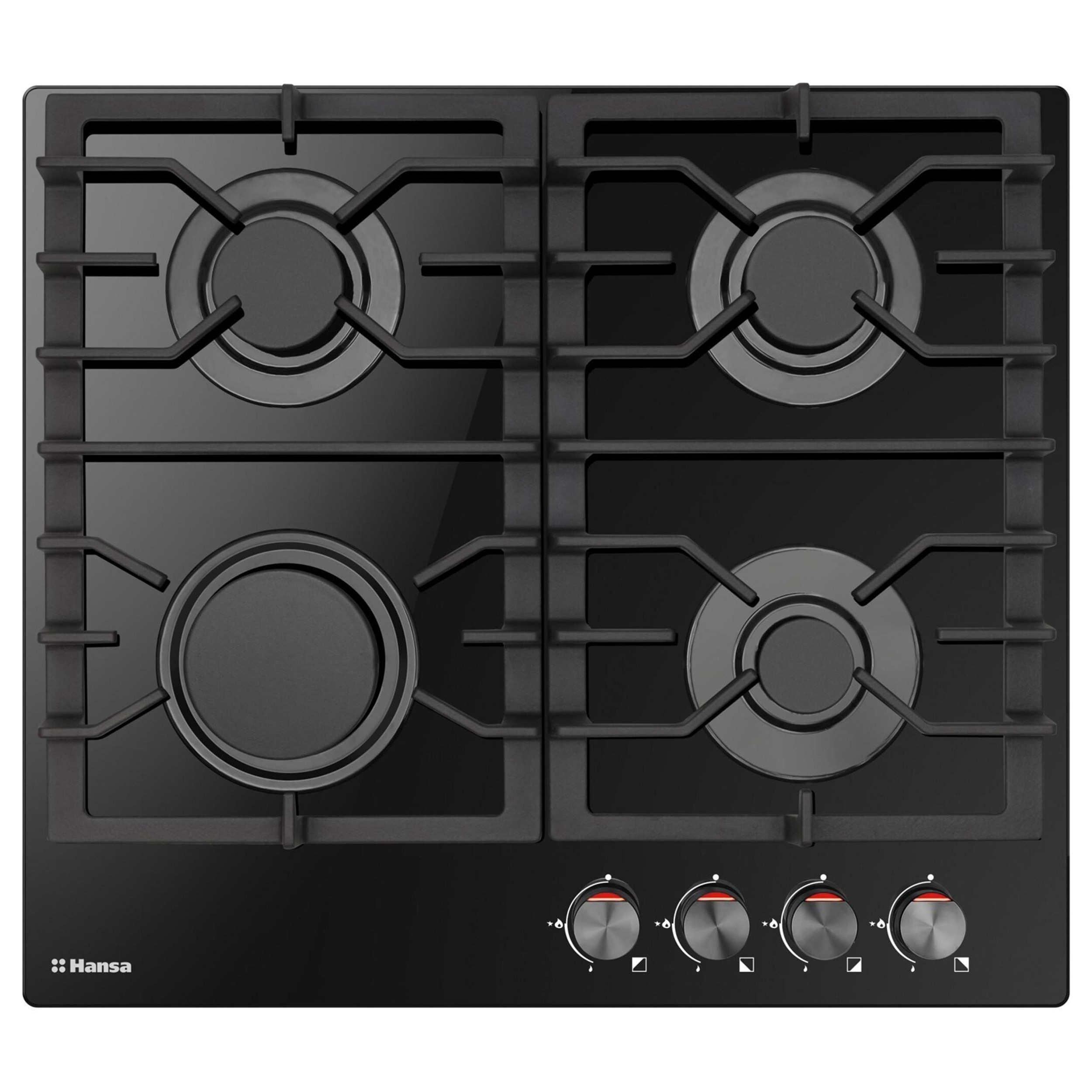 Газовая варочная панель Hansa BHKS610301 59 см 4 конфорки цвет черный ️ ...