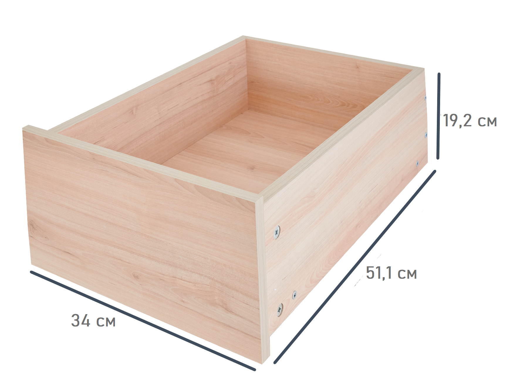 Изображение товара Выдвижной ящик для шкафа Лион 34x19.2x51.1 ЛДСП цвет дуб комано