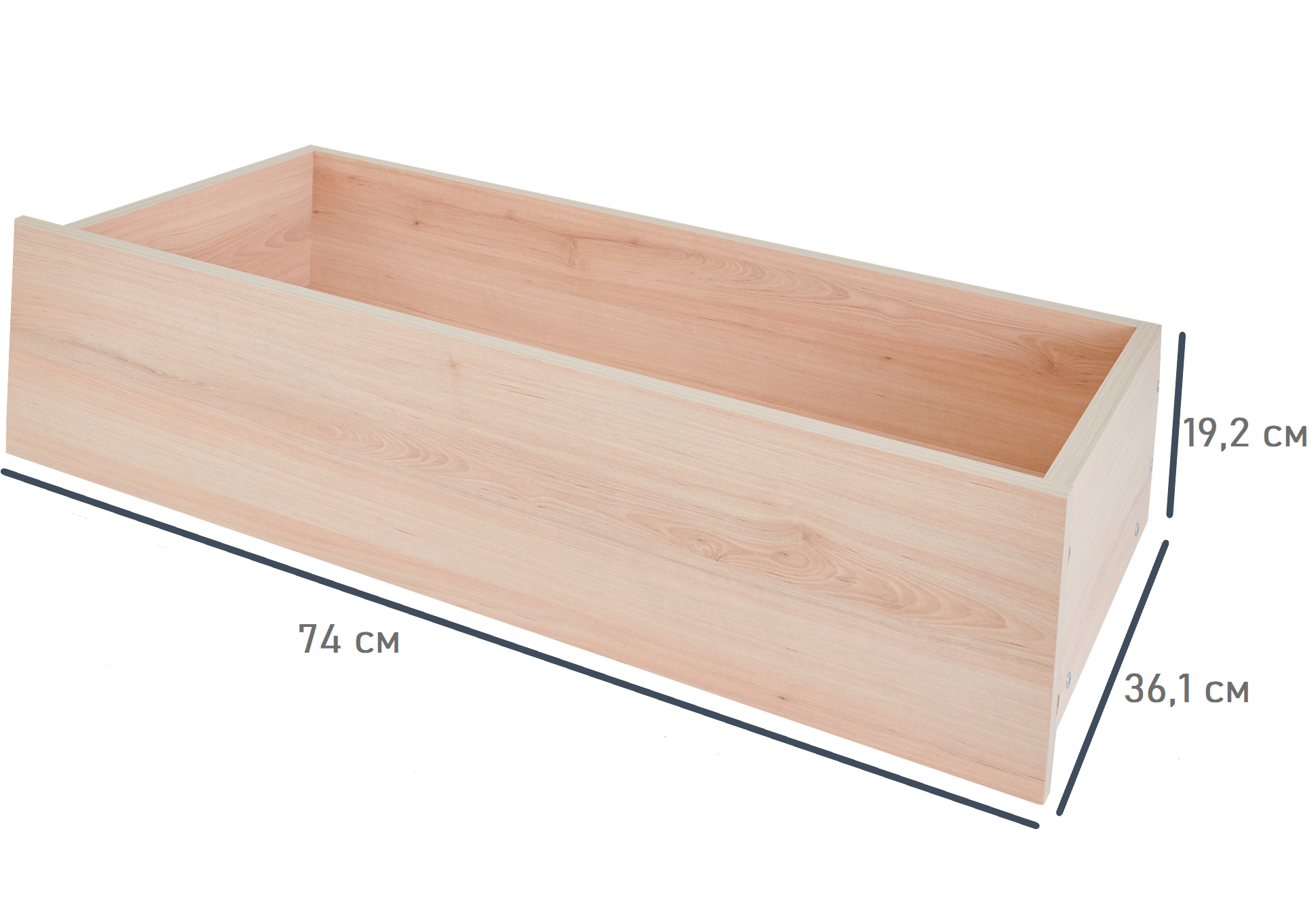 Изображение товара Выдвижной ящик для шкафа Лион 74x19.2x36.1 из ЛДСП цвет дуб комано
