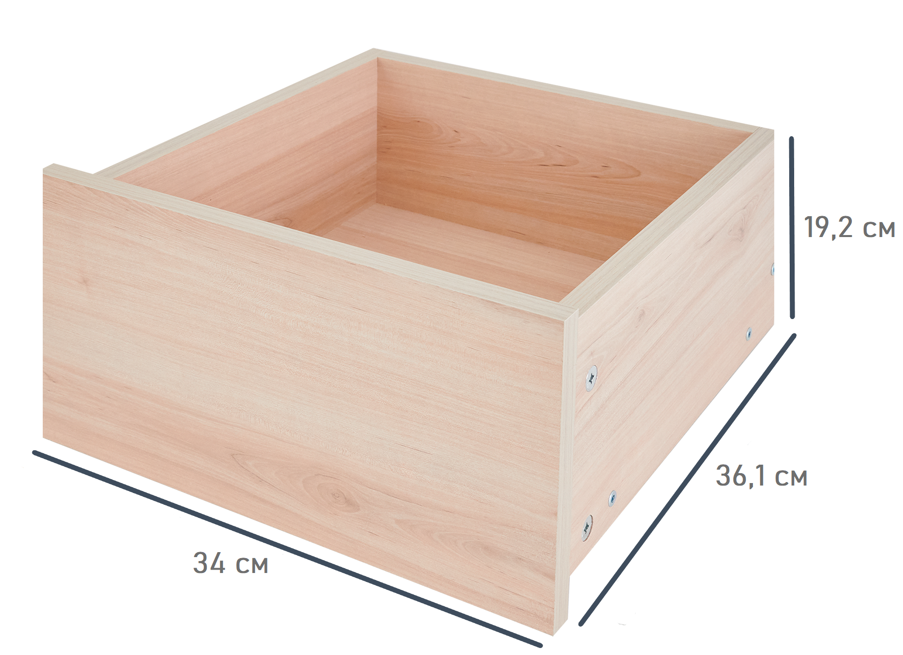 Изображение товара Выдвижной ящик для шкафа Лион 34x19.2x36.1 см цвет дуб комано