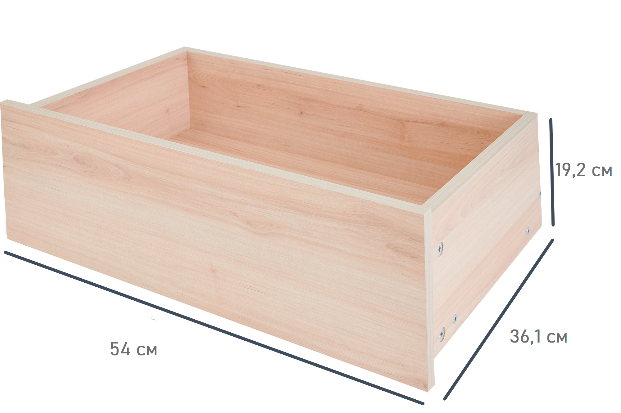 Изображение товара Выдвижной ящик для шкафа Лион 54x19.2x36.1 из ЛДСП дуб комано с доводчиком