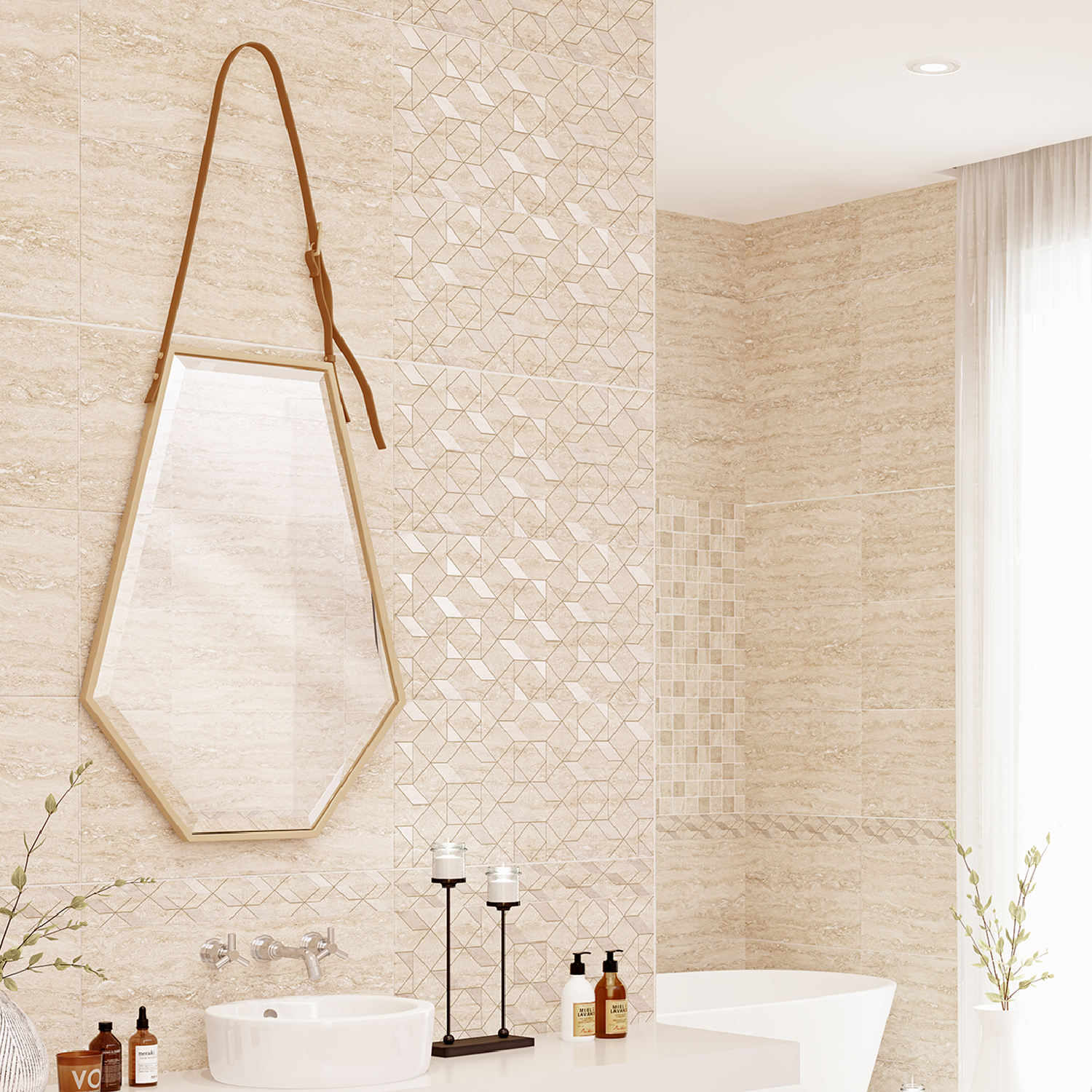 Изображение товара Плитка настенная Azori Ascoli 31.5x63 см бежевый керамика для стен