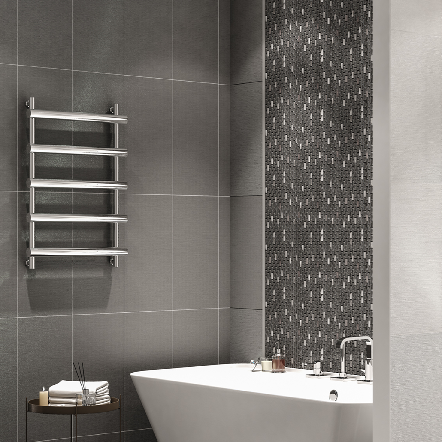 Изображение товара Настенная керамическая плитка Azori Devore 31.5x63 см текстиль серый для стен