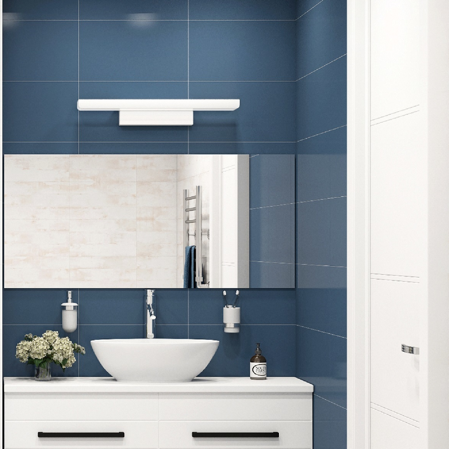 Изображение товара Плитка настенная LB Ceramics Блю Шеврон 25x45 см синяя матовая для внутренней отделки