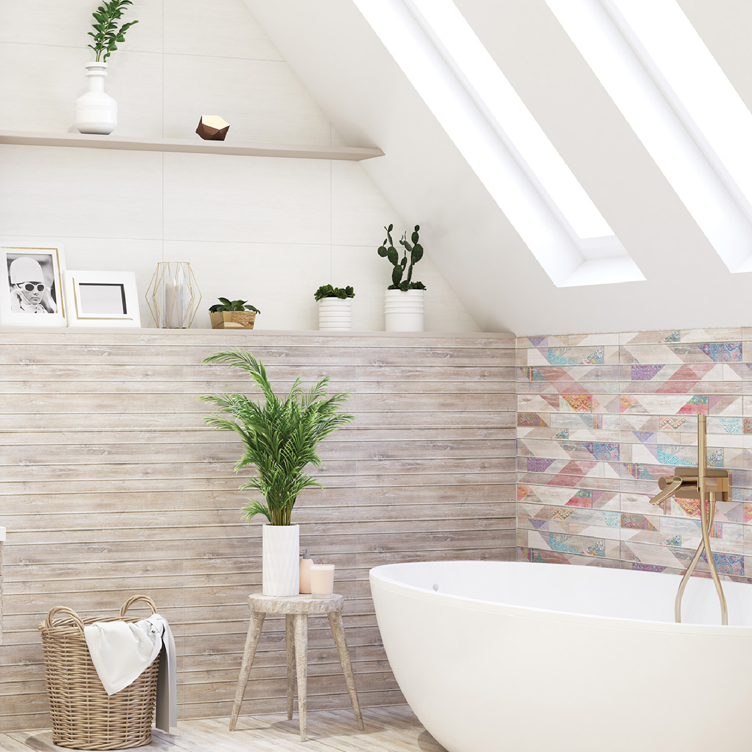 Изображение товара Настенная плитка Azori Shabby 31.5x63 см имитация дерева