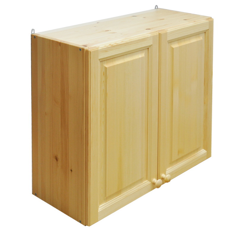 Изображение товара Навесной шкаф Весури из сосны 80x74x32 см с двумя дверями и полкой