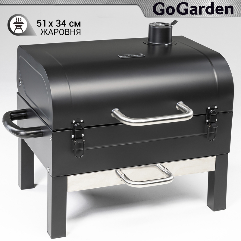 Изображение товара Портативный угольный гриль GOGARDEN Grill-Master Compact 47x43х66 см