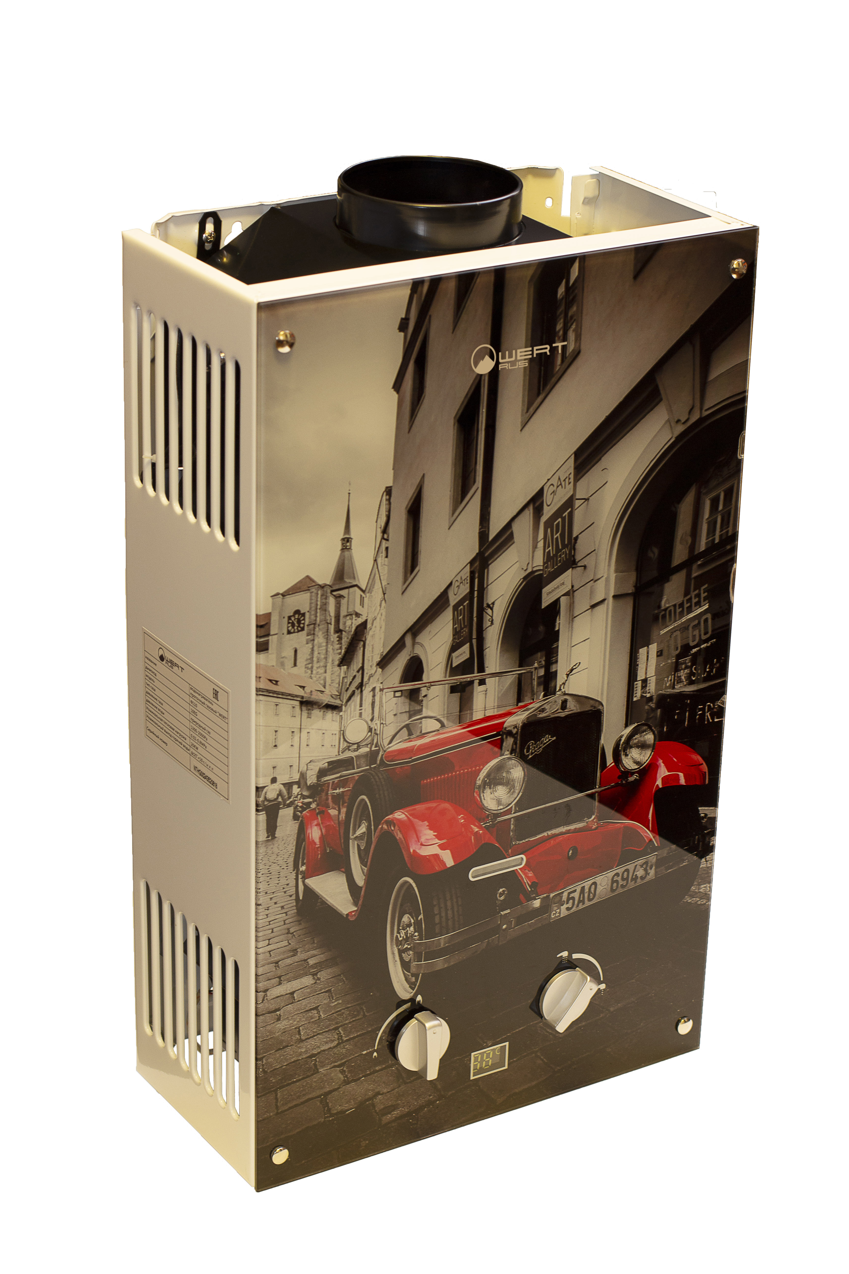 Изображение товара WERTRUS 10EG RED GLASS — проточный газовый водонагреватель, 20 кВт, 10 л/мин