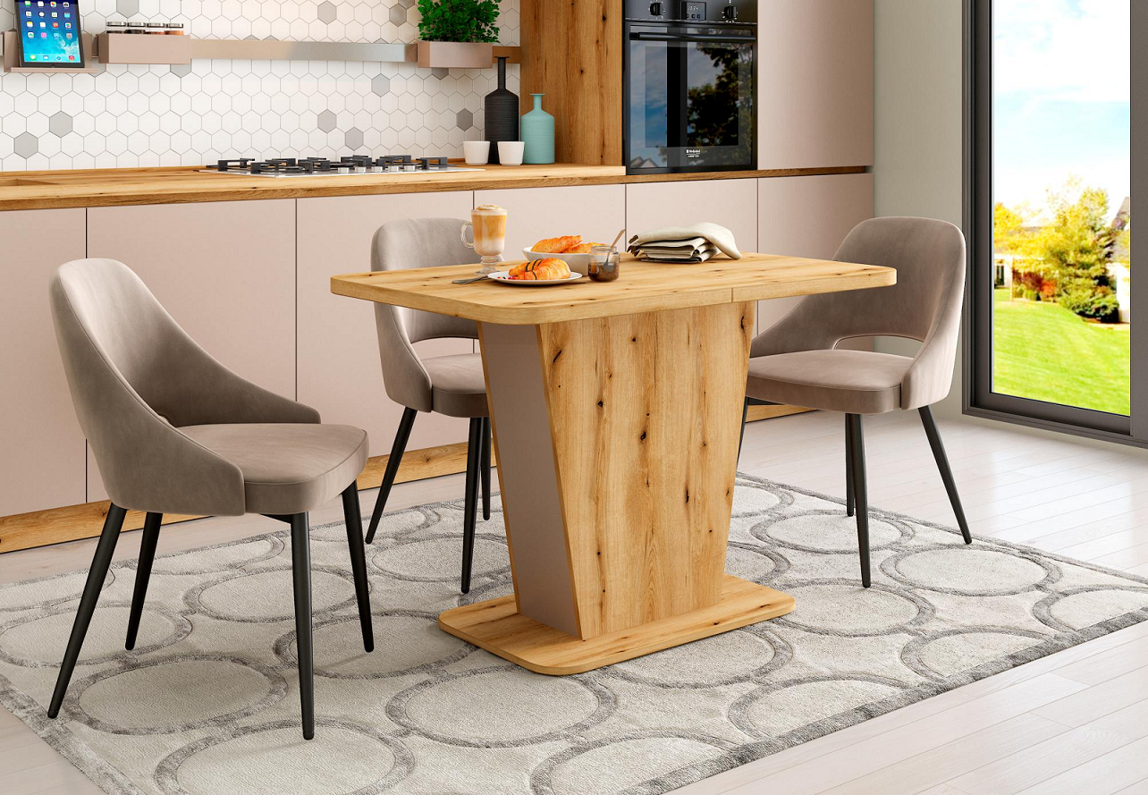 Изображение товара Кухонный раздвижной стол Ваш день Talas 110x70 см ЛДСП дуб стиль лофт