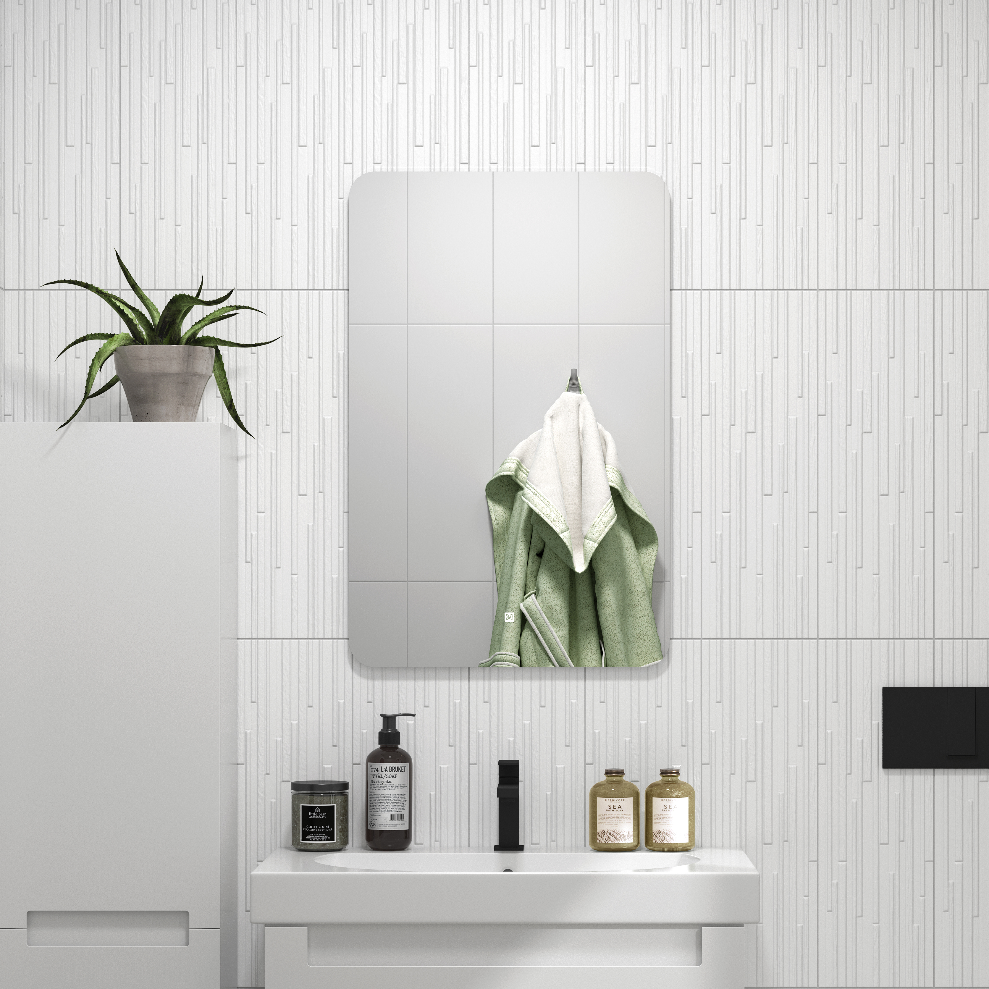 Изображение товара Плитка настенная Kerama Marazzi Сигма 20x60 см 1.2 м² матовая цвет белый геометрия