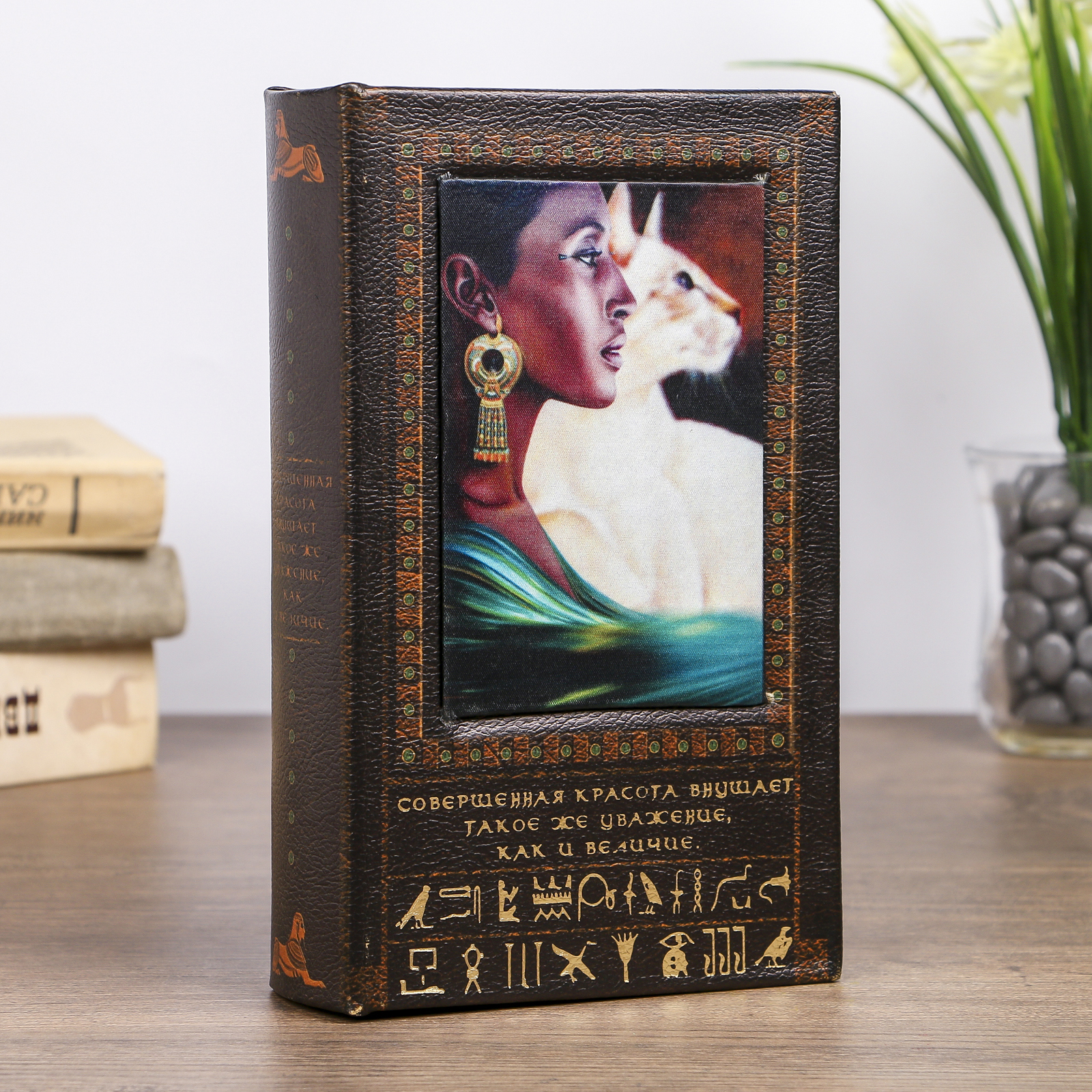 Изображение товара Шкатулка SIMALAND Нефертити 21x13x5 см — сейф-книга из дерева