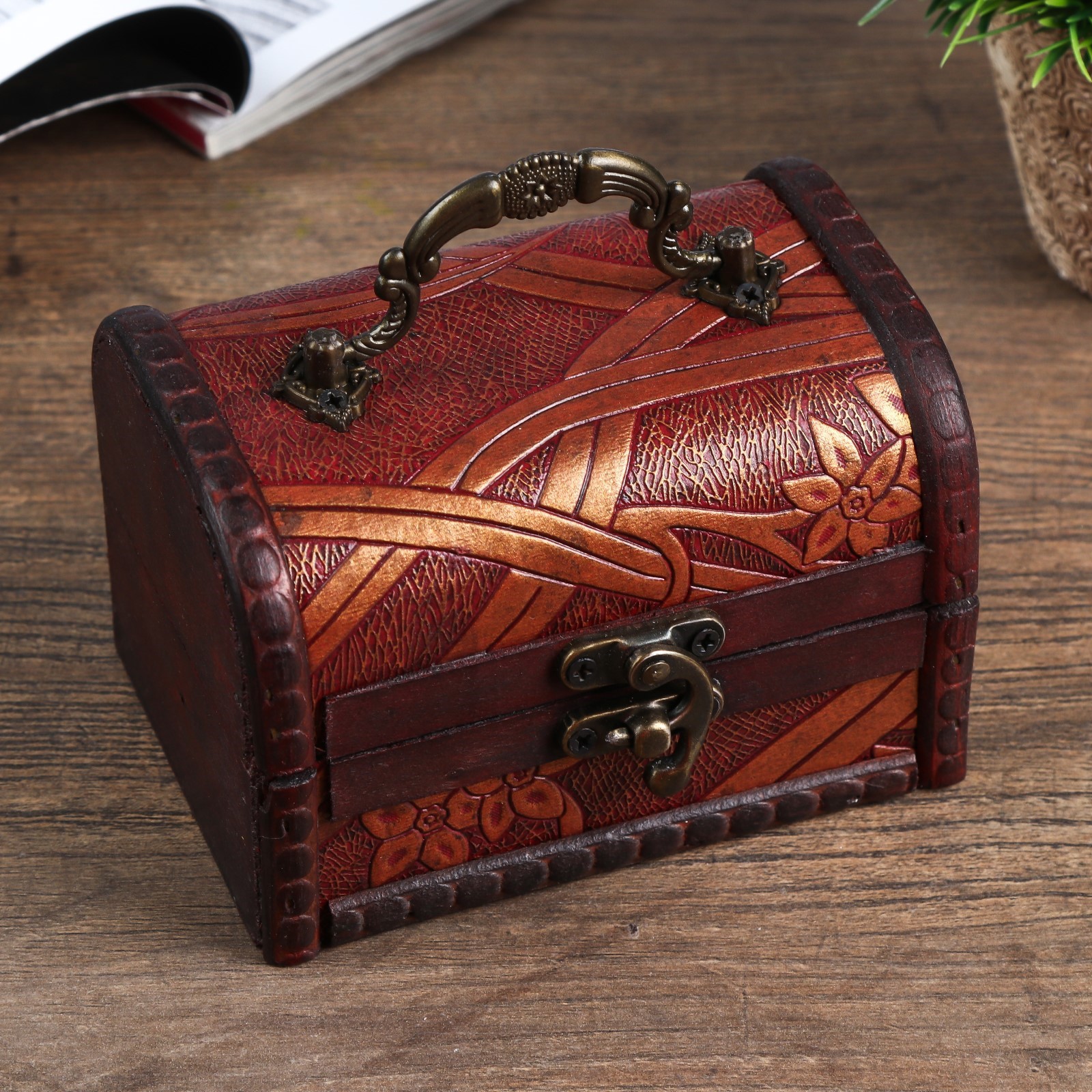 Изображение товара Шкатулка-сундучок Цветущий бамбук 8.5x11.8x8.5 см