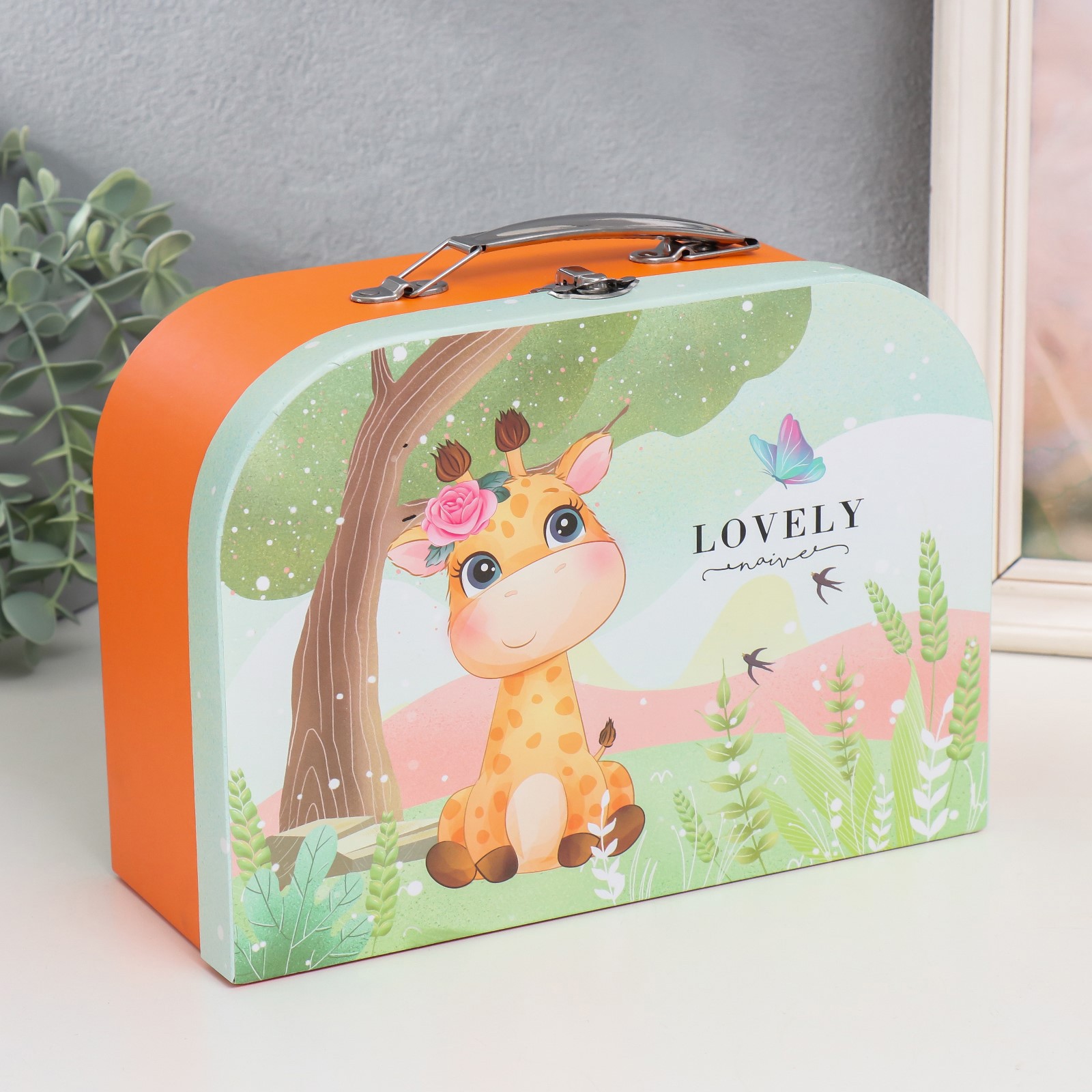 Изображение товара Шкатулка сундучок "Милый жирафик на лесной полянке" 25x10x18.5 см