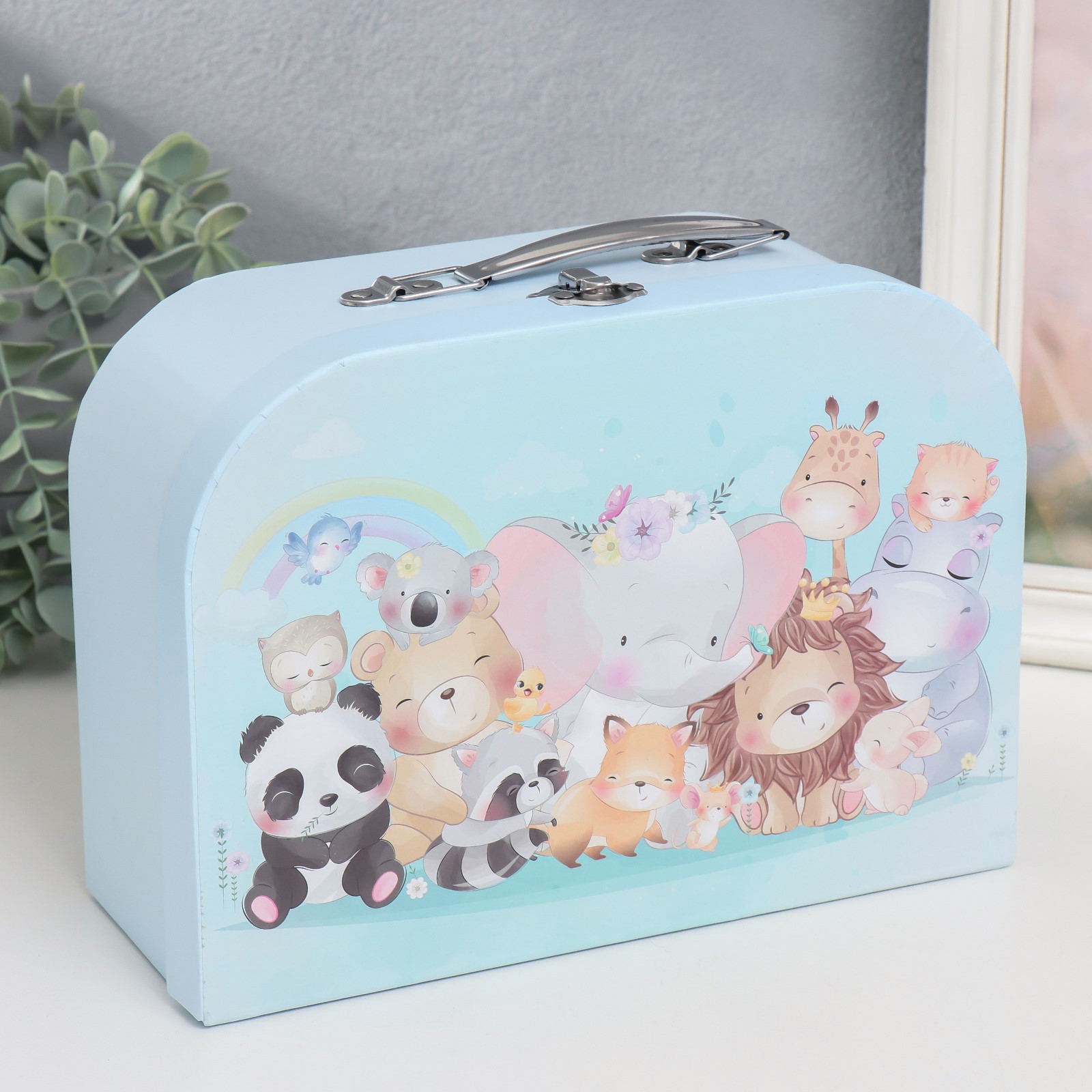 Изображение товара Шкатулка милые зверята 25x10x18.5 см — подарочная стильная шкатулка