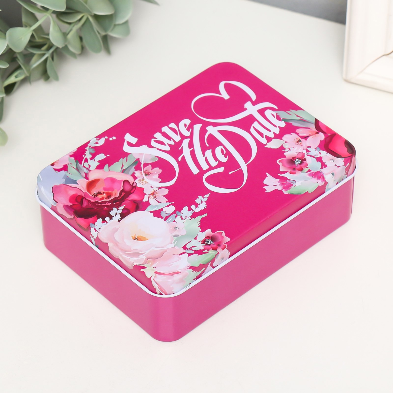 Изображение товара Шкатулка "Цветы на фуксии" 12.5x9.5x4.2 см