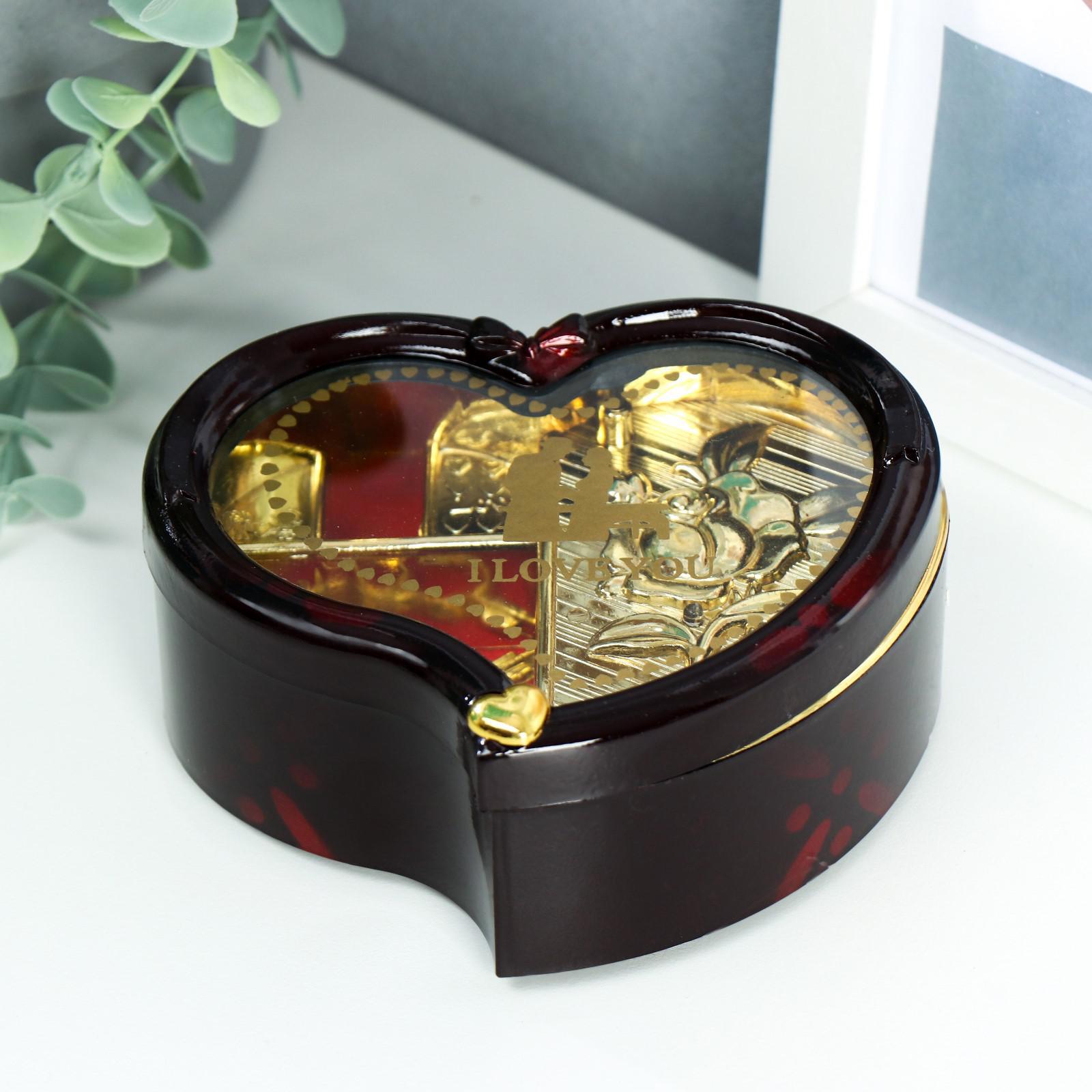 Изображение товара Шкатулка музыкальная "Сердце изогнутое" 4.7x10.5x11.7 см