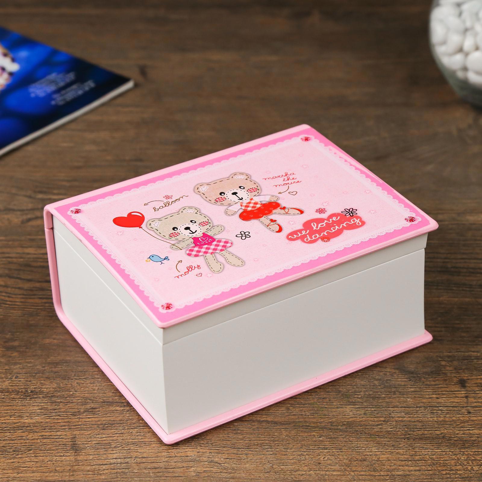 Изображение товара Шкатулка музыкальная "Мишки с шариками" 15x12x7 см