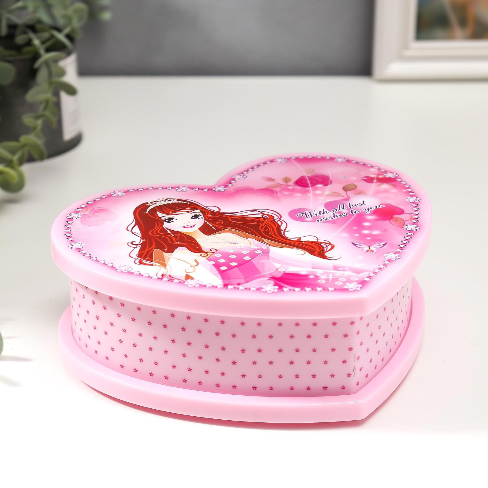 Изображение товара Музыкальная шкатулка «Принцесса» 19×16×6 см, розовая