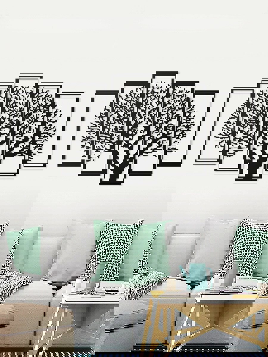 Изображение товара Панно настенное из пяти частей 120x55 см цвет черный